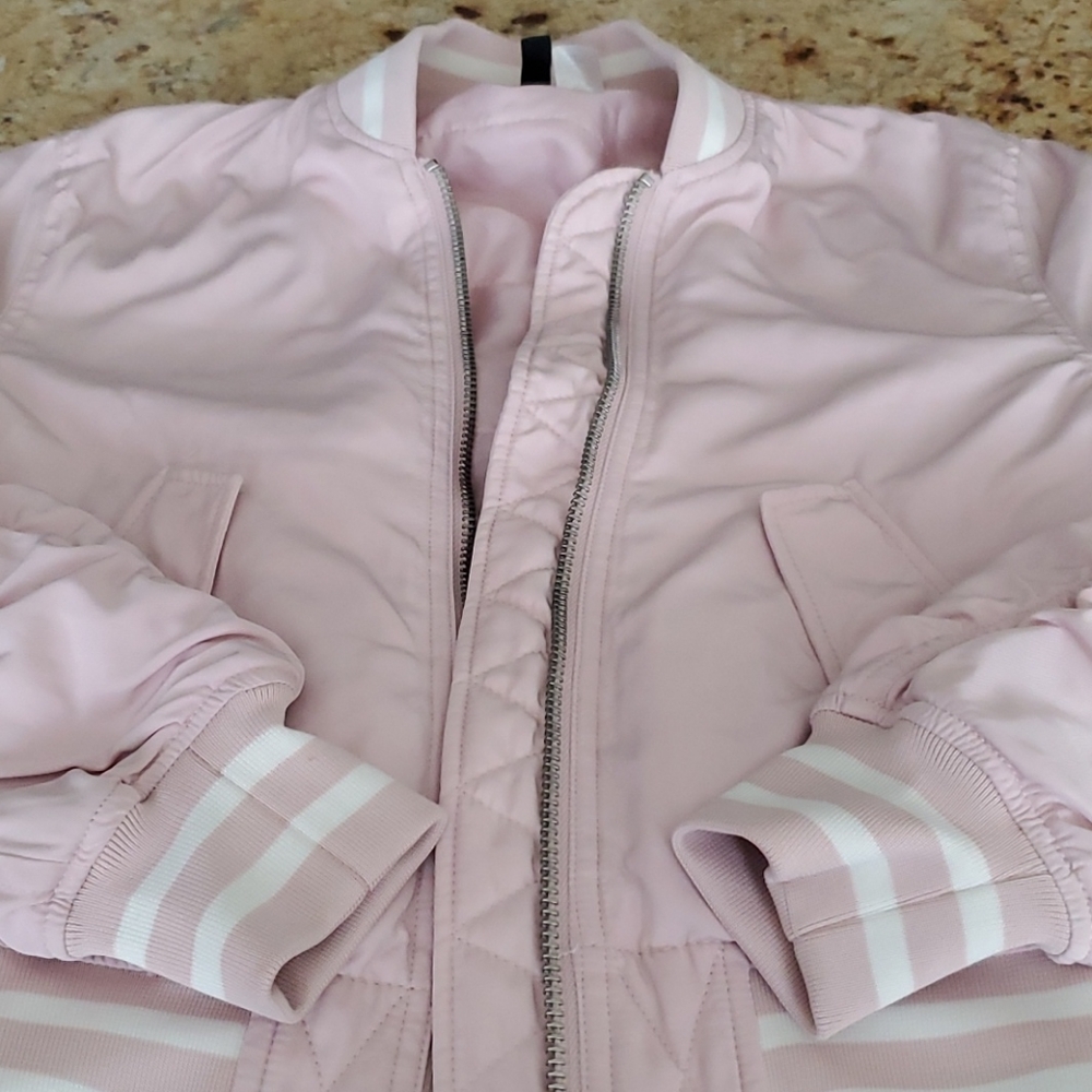 Blush pink bomber jacket